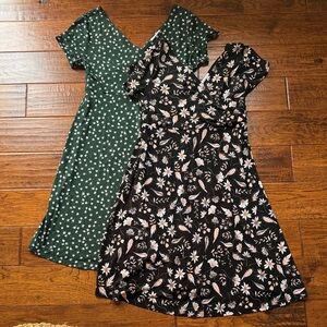 Kaileigh Nursing Black and Gray Floral Dress